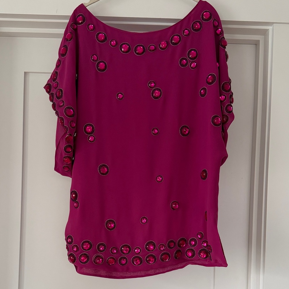 Etcetera Fuchsia Embellished Blouse